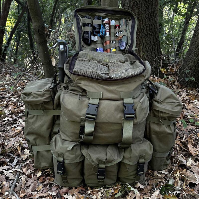 KitPimp Pathfinder Mk2 150 Litre Green Bergen - Olive Green Rucksack Hiking Camping