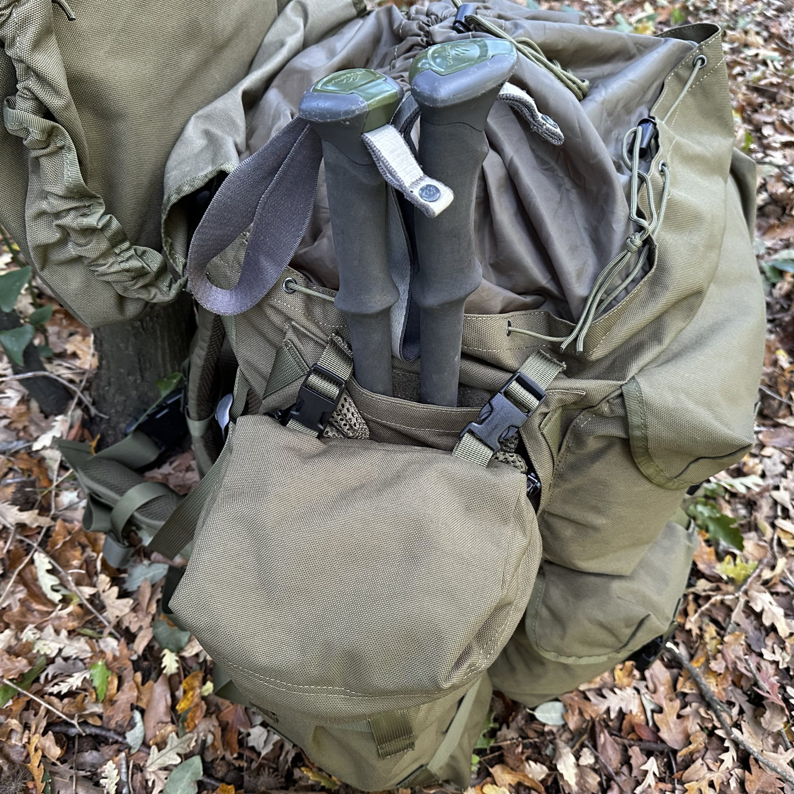 olive green rucksack