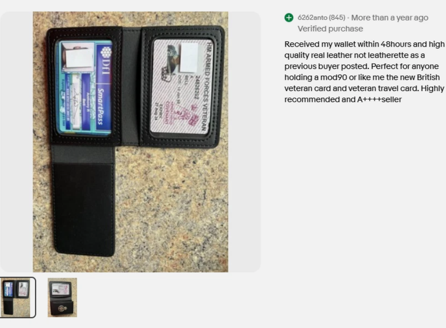 UK Armed Forces MOD90 ID Card Holder - Black Leather Wallet - Image 8