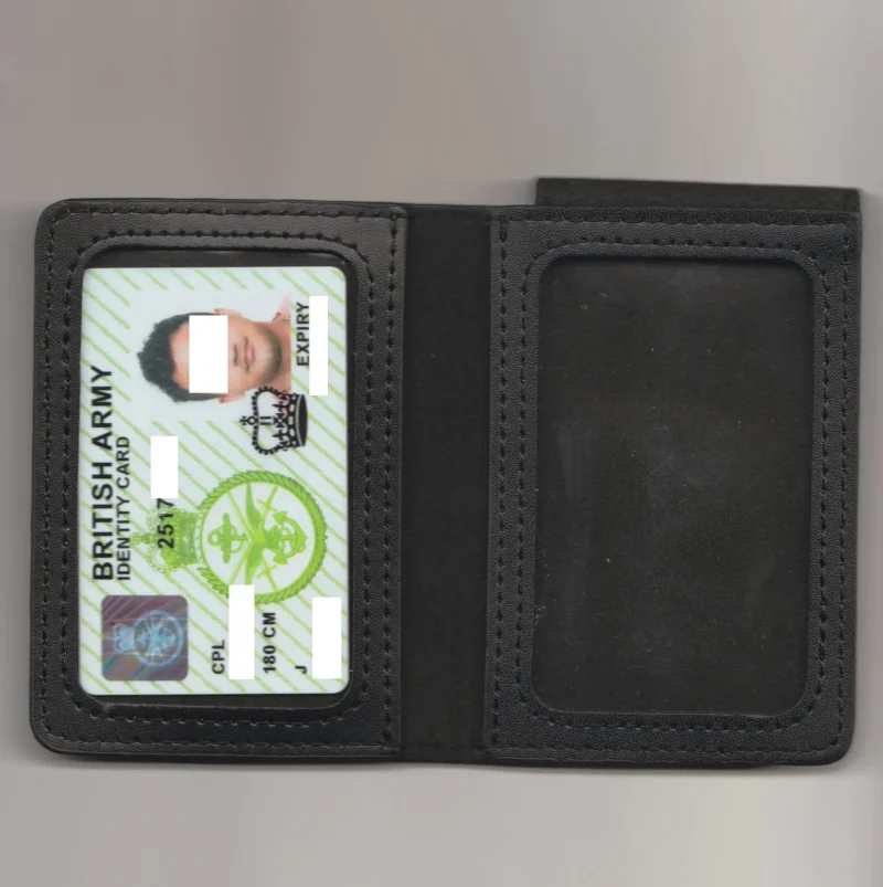 UK Armed Forces MOD90 ID Card Holder - Black Leather Wallet - The Rifles - Image 2