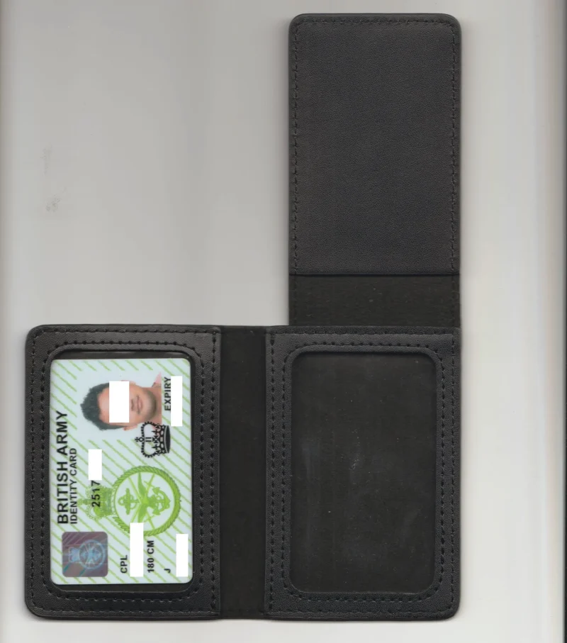 UK Armed Forces MOD90 ID Card Holder - Black Leather Wallet - The Rifles - Image 3