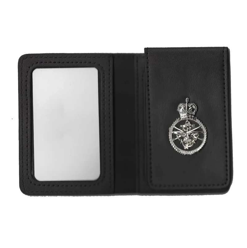 UK Armed Forces MOD90 ID Card Holder - Black Leather Wallet