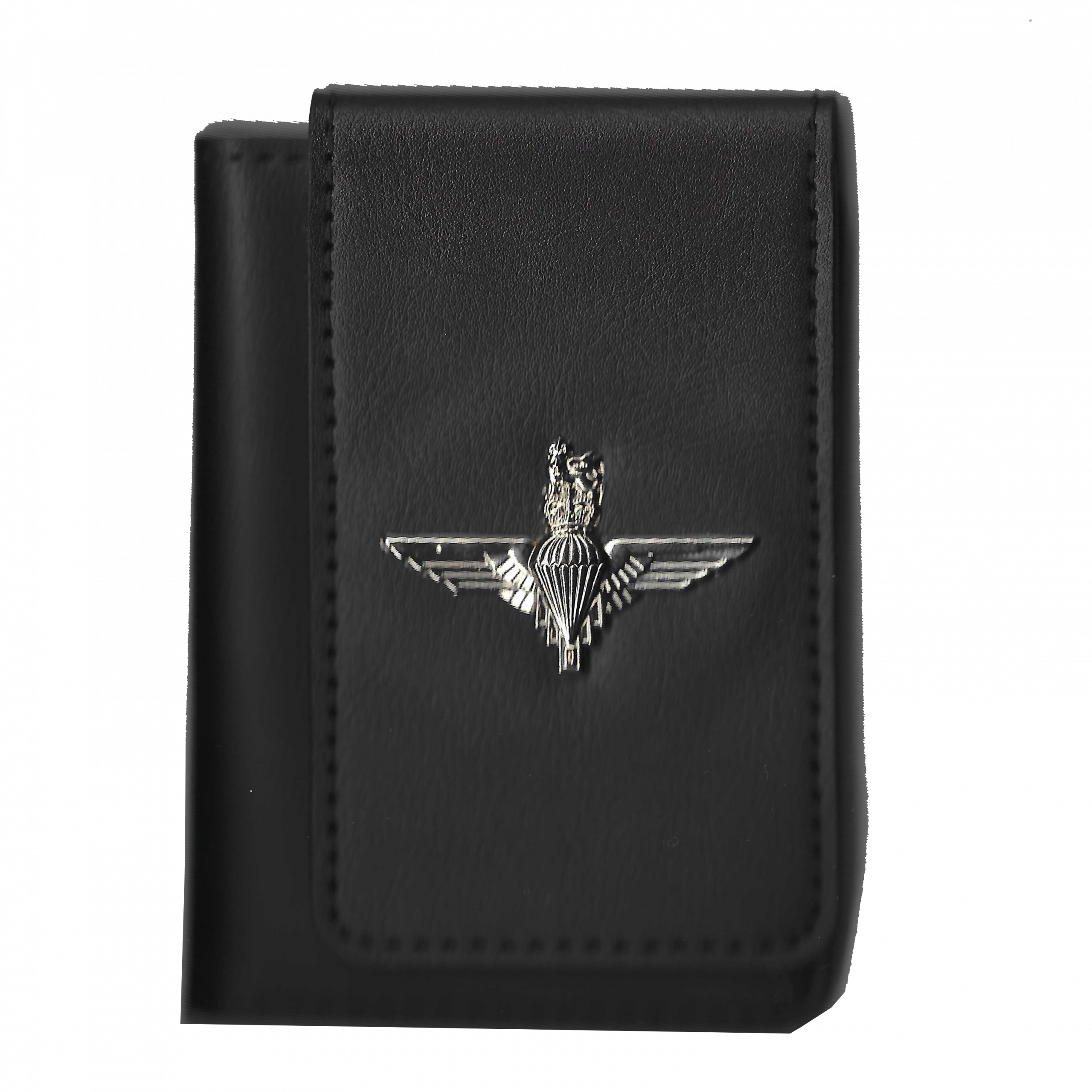 UK Armed Forces MOD90 ID Card Holder - Black Leather Wallet - The Parachute Regiment - Image 3