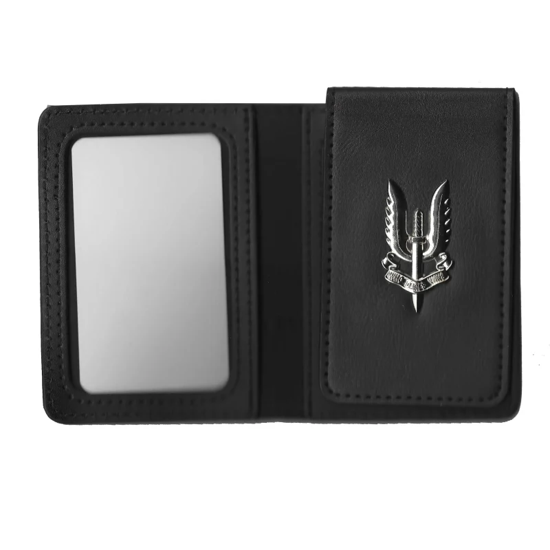 UK Armed Forces MOD90 ID Card Holder - Black Leather Wallet - SAS aka Special Air Service