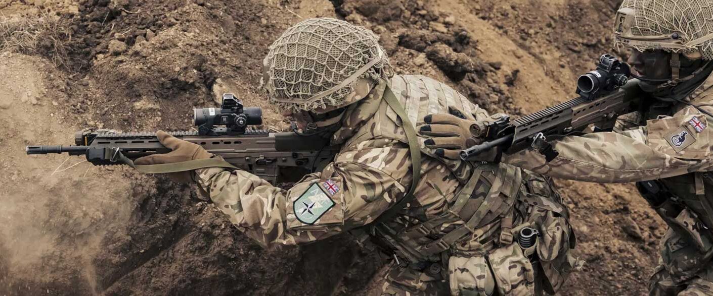 Soldiers Using Military Webbing