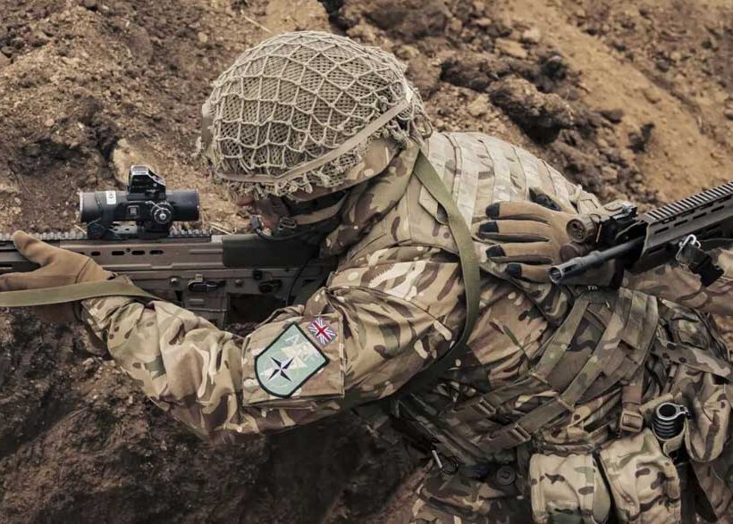 Soldiers Using Military Webbing